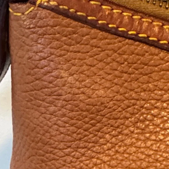 Vintage Dooney & Bourke Pebble Leather Satchel Shoulder Bag with Pockets - Picture 9 of 16